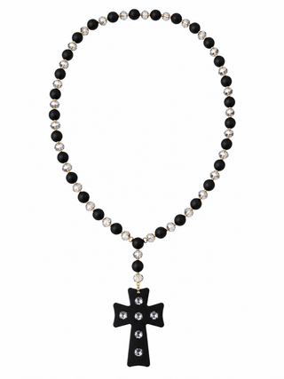 OFF#DLY Lange Halskette Kreuz Black Clear