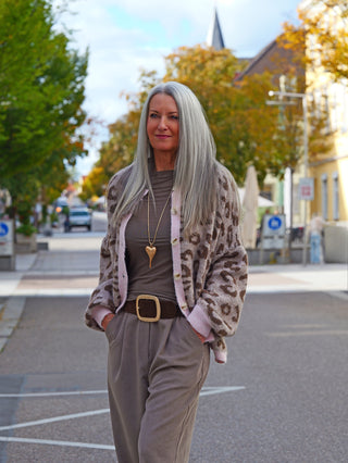 OFF#DLY Cardigan Leo Braun-Taupe