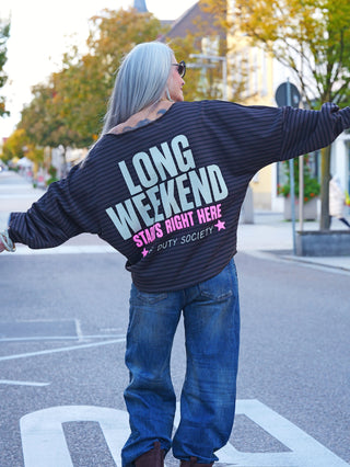 OFF#DLY Sweatshirt Long Weekend Braun-Black