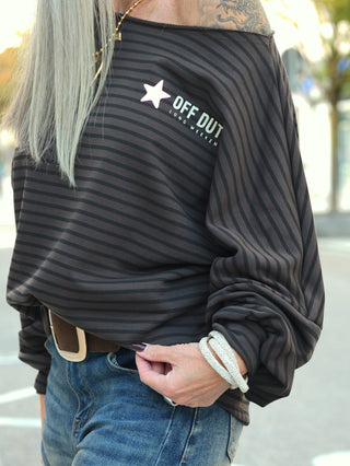 OFF#DLY Sweatshirt Long Weekend Braun-Black