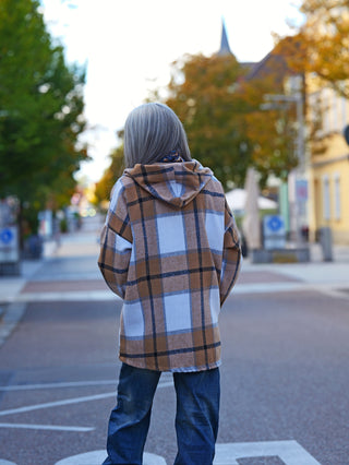 OFF#DLY Hoodie-Jacke Camel White