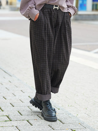 OFF#DLY Karo Pant black/taupe