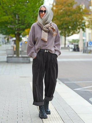 OFF#DLY Karo Pant black/taupe