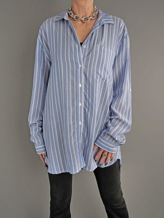 Oversized Shirt Blue / White Stripes