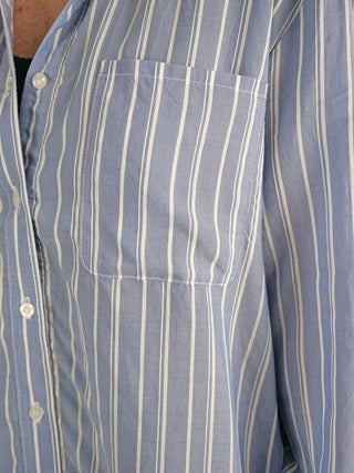 Oversized Shirt Blue / White Stripes