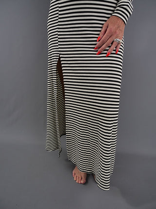 OFF#DLY Kleid Stripes White/black