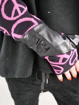 Philo Stulpe Peace Leder black/pink