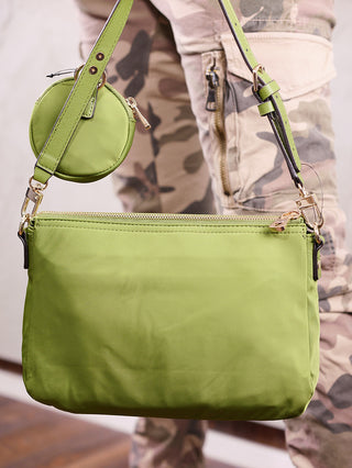 Guess Gemma Top Zip Shoulder Bag Olive