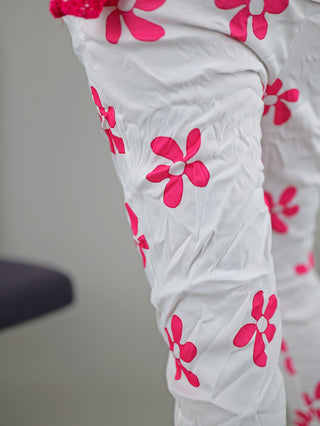 OFF#DLY Joggpant Flower white/pink