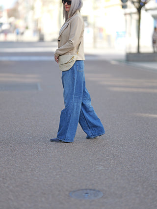 True Religion Mandy Wide Leg Blue Denim